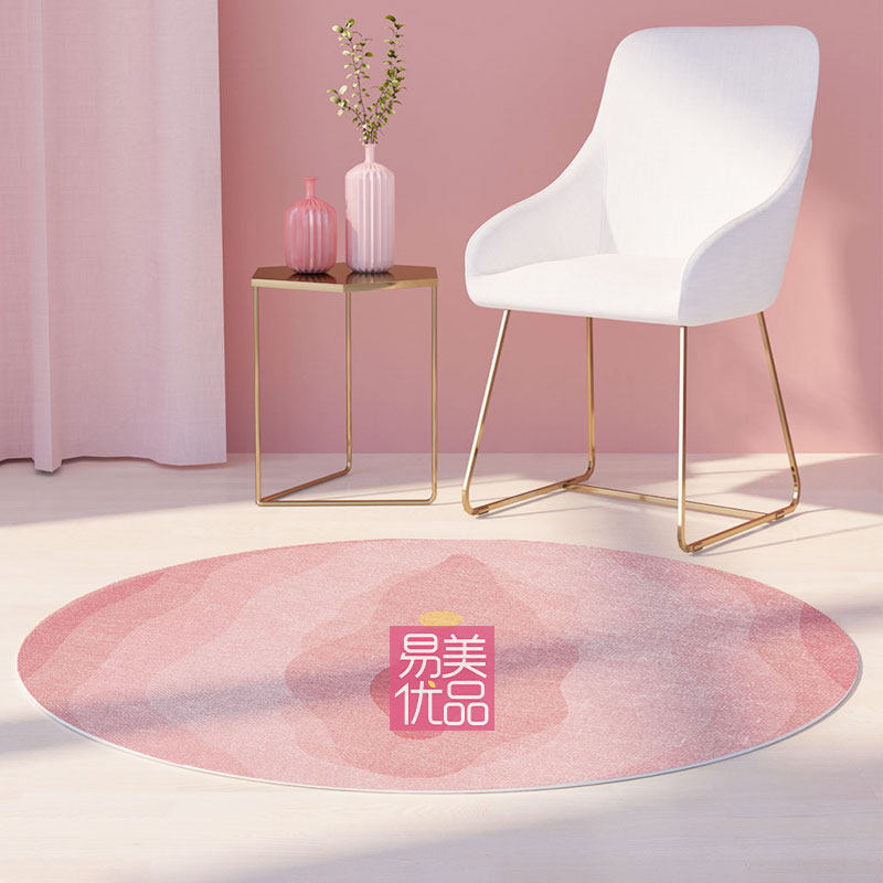 奶油风轻奢圆形地毯疗愈系列美容会所大厅装饰防滑地面装饰产康店