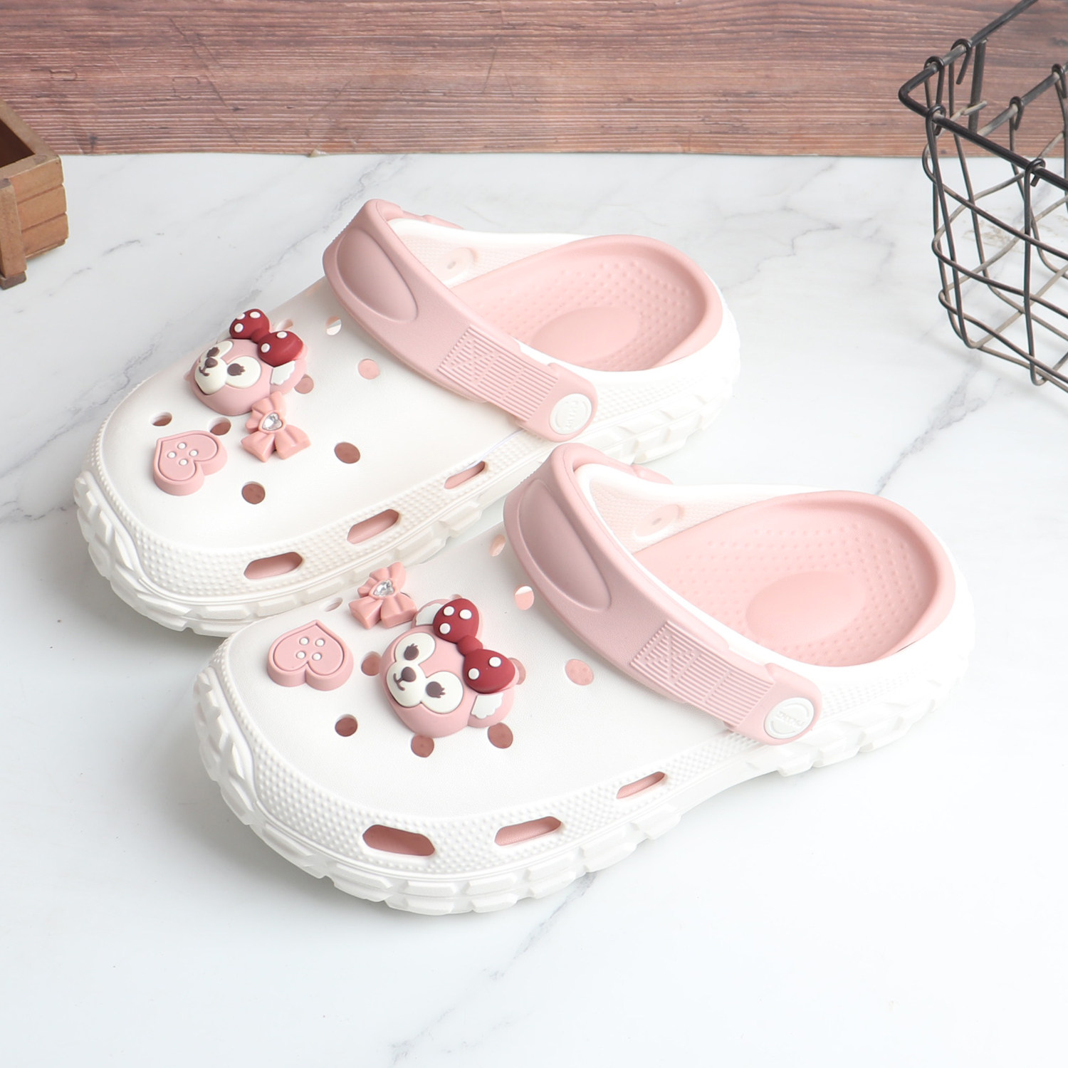 学生卡通蝴蝶结外穿包头透气洞洞拖鞋夏季舒适厚底女防滑两穿沙滩,淘宝优惠券,粉丝福利购,淘宝优惠卷
