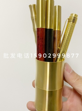 黄铜笔木头笔创意礼品纯黄铜