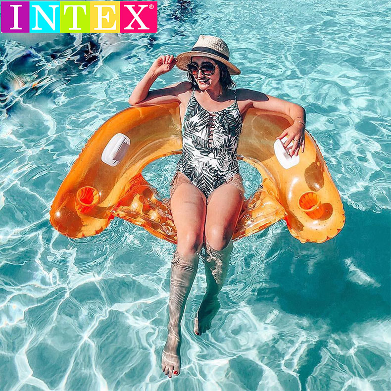 INTEX水上浮椅游泳圈成人浮床儿童躺椅小孩游泳装备玩具浮板躺椅 - 图0