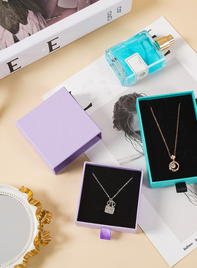 ins包装盒首饰盒耳钉戒指手链项链纯色黑白小清新饰品包装盒