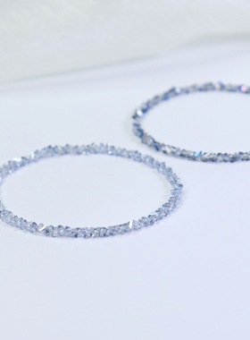 极细4mm奥地利蓝水晶弹力手链