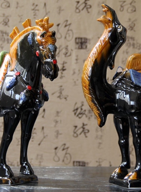 唐三彩陶瓷大骆驼摆件