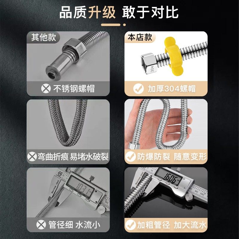 304不锈钢波纹管4分6分进水软管燃气热水器马桶冷热高压防爆管,淘宝优惠券,粉丝福利购,淘宝优惠卷