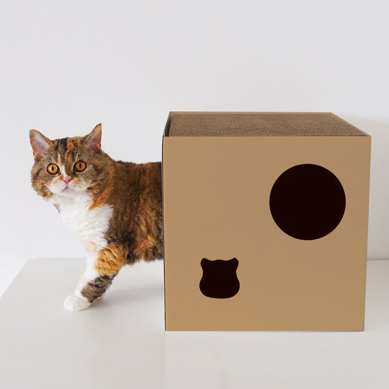 猫咪抓板纸箱屋四季通用上下两层猫窝瓦楞纸猫玩具耐磨方形纸箱子,淘宝优惠券,粉丝福利购,淘宝优惠卷