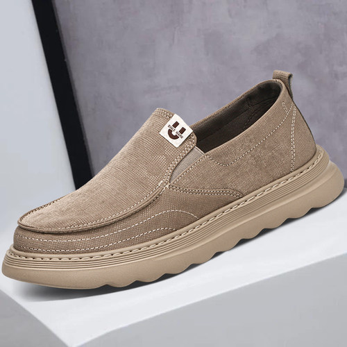 男士休闲布鞋男款一脚蹬男鞋2025新款鞋子男潮鞋软底老北京帆布鞋 - 图3