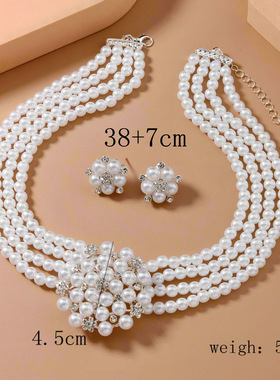 欧美流行项链合金仿珍珠女高级感