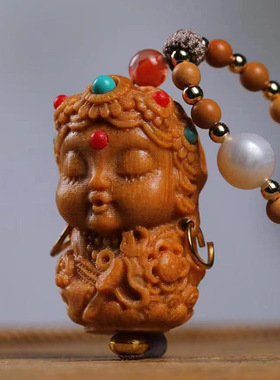 芭比檀香Q版度母款吊坠项链挂件 挂饰男女念珠装饰品首饰