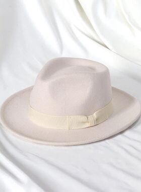 2022 New Fashion Men Fedoras Hat Women's Jazz Hat with Bow T