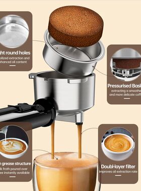 CafeLffe Coffee Maker Cafetera 20 Bar Inox Semi Automatic Su