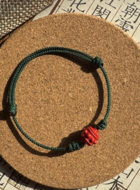 2025本命年纯天然朱砂红手绳转运