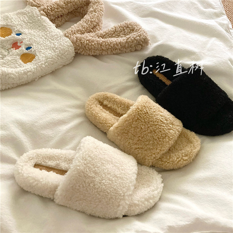 厚哭强推~！高级感4cm厚底羊羔毛外穿棉拖鞋女冬季保暖毛毛拖鞋潮,淘宝优惠券,粉丝福利购,淘宝优惠卷