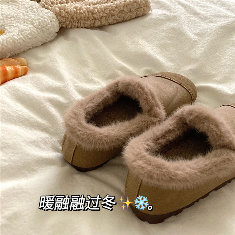 松茶可可~！糯米毛绒绒ins包跟外穿棉鞋女冬季保暖懒人毛毛棉拖鞋,淘宝优惠券,粉丝福利购,淘宝优惠卷