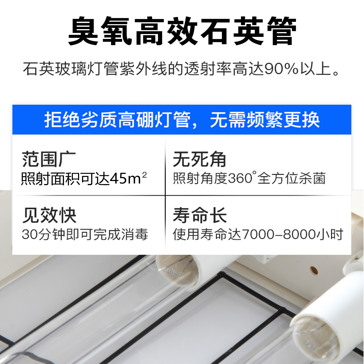 紫外线消毒灯商用杀菌灯紫外线灯幼儿园诊所臭氧悬挂紫光消毒灯管-图0