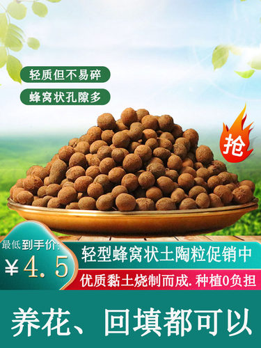 陶粒园艺花卉多肉植物花盆垫底防烂根透气铺面水培陶土粒垫底陶粒 - 图0