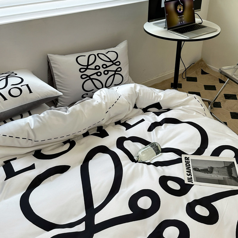 简约现代风夏季水洗真丝轻奢被套 星晴床品套件/四件套/多件套