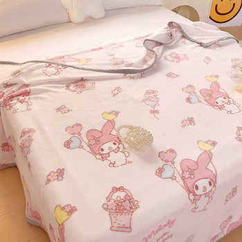 Sanrio cartoon milk plush blanket girly heart winter office sofa blanket children's nap blanket thickened