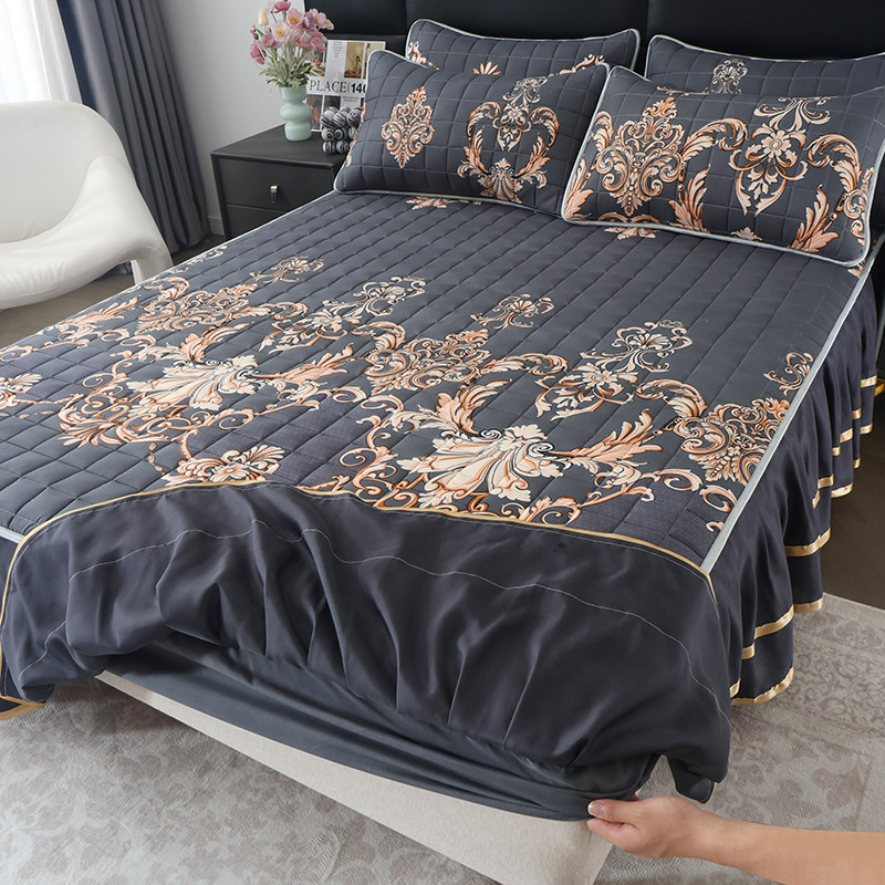 新款水洗棉夹棉花边床笠床裙二合一加厚床罩席梦思床垫保护套枕套,淘宝优惠券,粉丝福利购,淘宝优惠卷