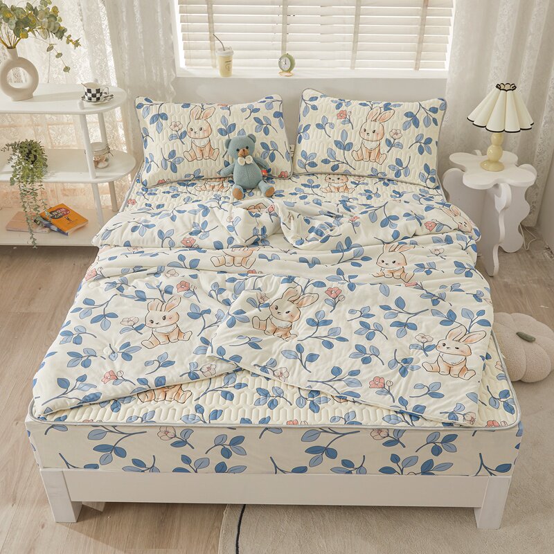 乳胶凉席夏被四件套夏季冰丝凉席子 星晴化纤被