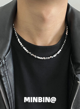 不掉色碎银项链ins冷淡风