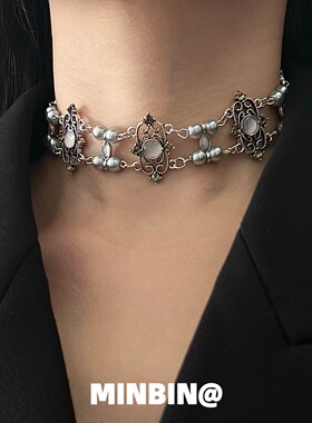 复古双层珍珠项链高级设计感