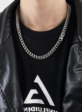 钛钢古巴链男女情侣项链潮牌嘻哈