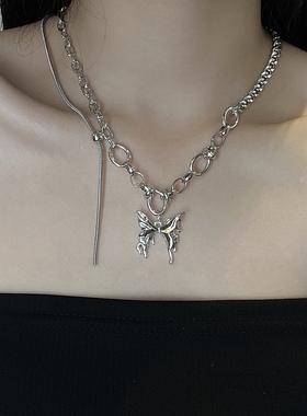 熔岩蝴蝶项链女ins冷淡风