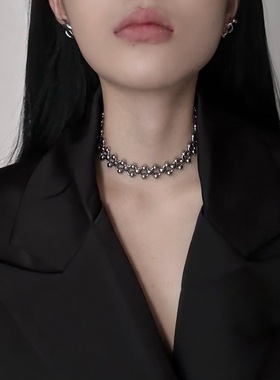 重工朋克镂空钛钢项链