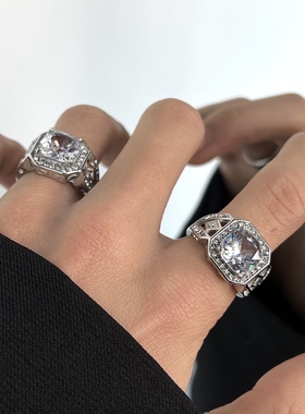 镶钻宝石戒指男女时尚潮牌