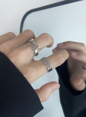 朋克嘻哈戒指女ins冷淡风小众