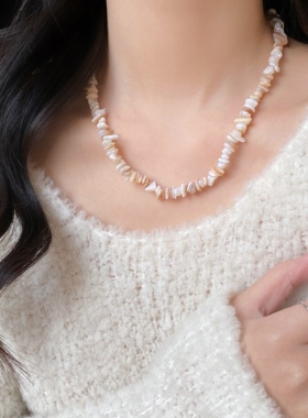 海洋贝壳串珠项链百搭颈链
