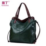 Модная вместительная и большая портативная сумка на одно плечо, из натуральной кожи