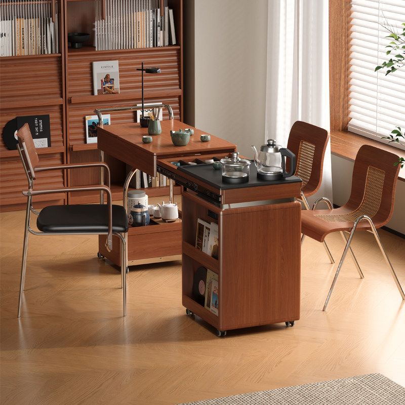 木小咖 居野移动实木茶桌书桌一体可移动伸缩茶台多功能茶水推车,淘宝优惠券,粉丝福利购,淘宝优惠卷