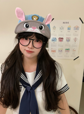 可爱朱迪兔子警官鸭舌帽遮阳百搭