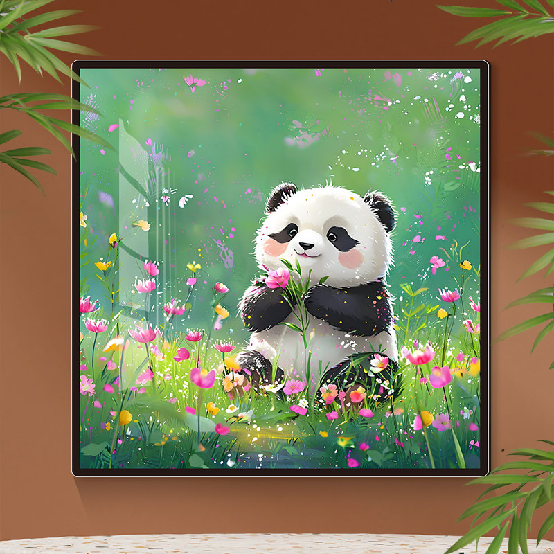 可爱卡通熊猫遮丑墙贴小清新立体卧室亚克力自粘治愈系房间装饰画,淘宝优惠券,粉丝福利购,淘宝优惠卷