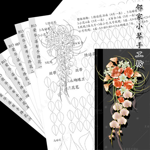 (B01-B263)新年烟花缠花diy古风花纸模夏虫不可语冰大侧凤图纸膜 - 图1