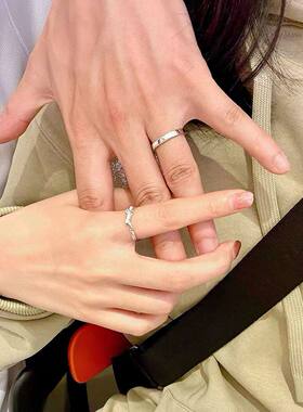 2026新款轻奢风银色开口戒指女可调节叠戴小众设计高级感指环优雅