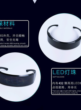led发光眼镜酒吧夜店蹦迪