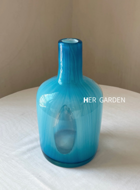 HERGARDEN中古风玻璃花瓶插花高级感客厅装饰摆件复古