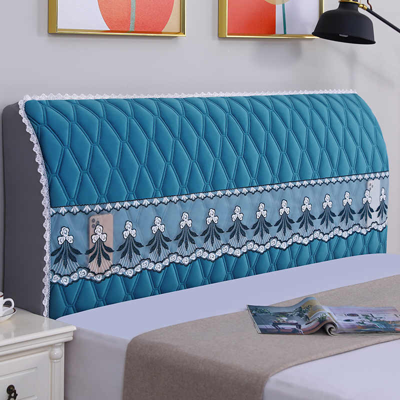 新款皮床头罩全包欧式实木床头罩套布艺防撞加厚床头套保护套简约 - 图1