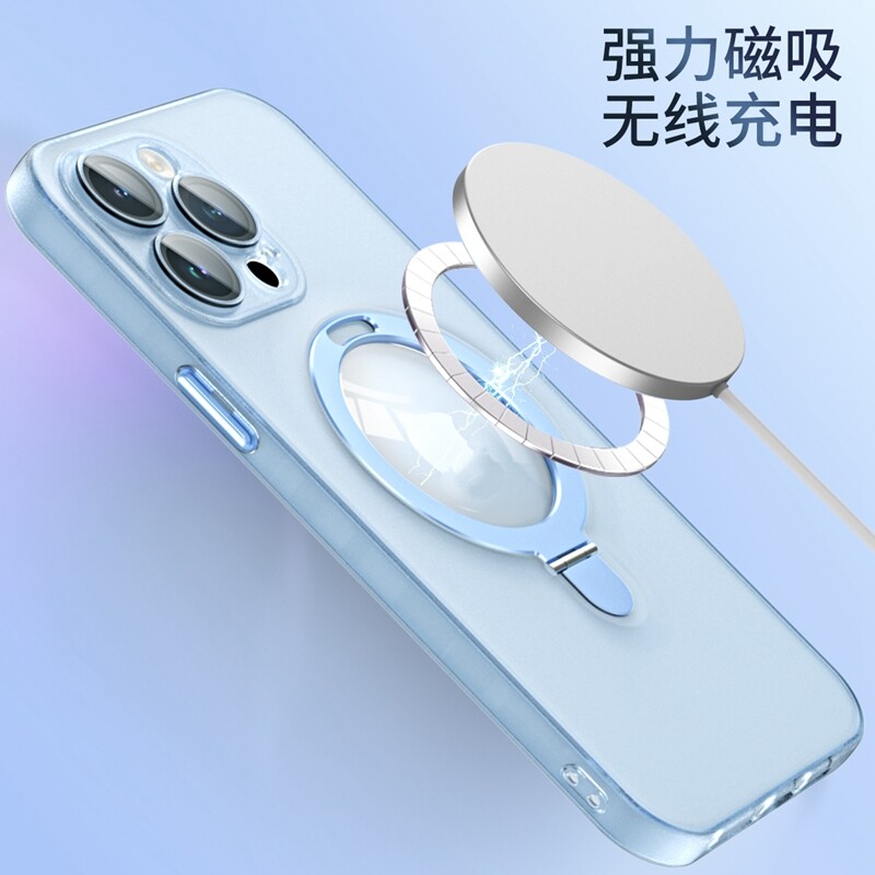 创意磁吸一体指环支架适用iPhone14promax手机壳苹果13pro镜头膜防摔保护套12Magsafe多功能男女11pm高级磨砂