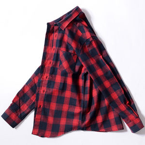 意宾秋季款格子衬衫男士长袖衬衣青少年韩版修身休闲潮流男装上衣