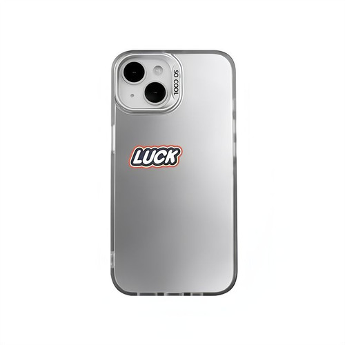 小众简约LUck好运适用苹果15promax手机壳iPhone14高级13新款12pro网红情侣17plus16镭射xs女xr全包x防摔硬壳 - 图3