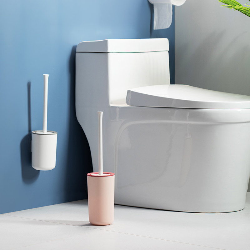 Creative cleaning silicone wall-mounted toilet brush with base