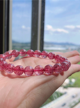 超七碧玺绿幽灵舒俱来缅黄草莓晶紫水晶手链月光石紫铜发晶女手链