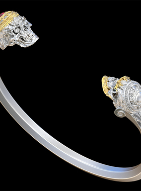 刻骨925银18k金尸陀林枯主手镯