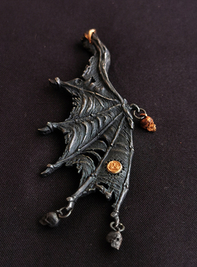 刻骨原创高级定制恶魔之翼吊坠