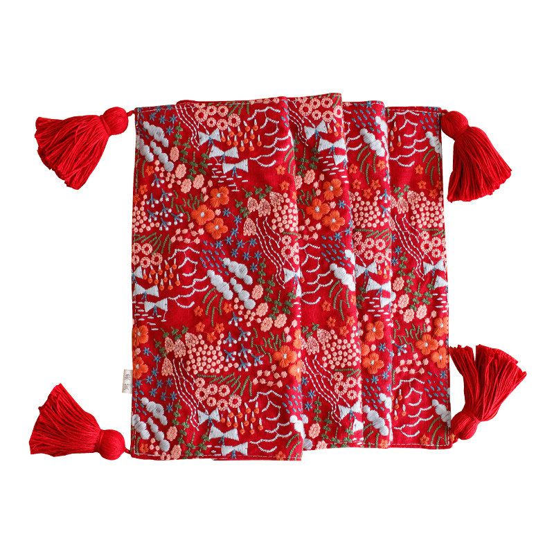 日式刺绣茶几旗餐桌旗结婚斗柜鞋柜桌垫布长方形电视柜餐边柜盖布,淘宝优惠券,粉丝福利购,淘宝优惠卷