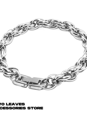 twoleaves欧美嘻哈麻花街头手链