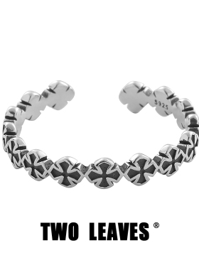 TWOLEAVES925银复古十字架戒指